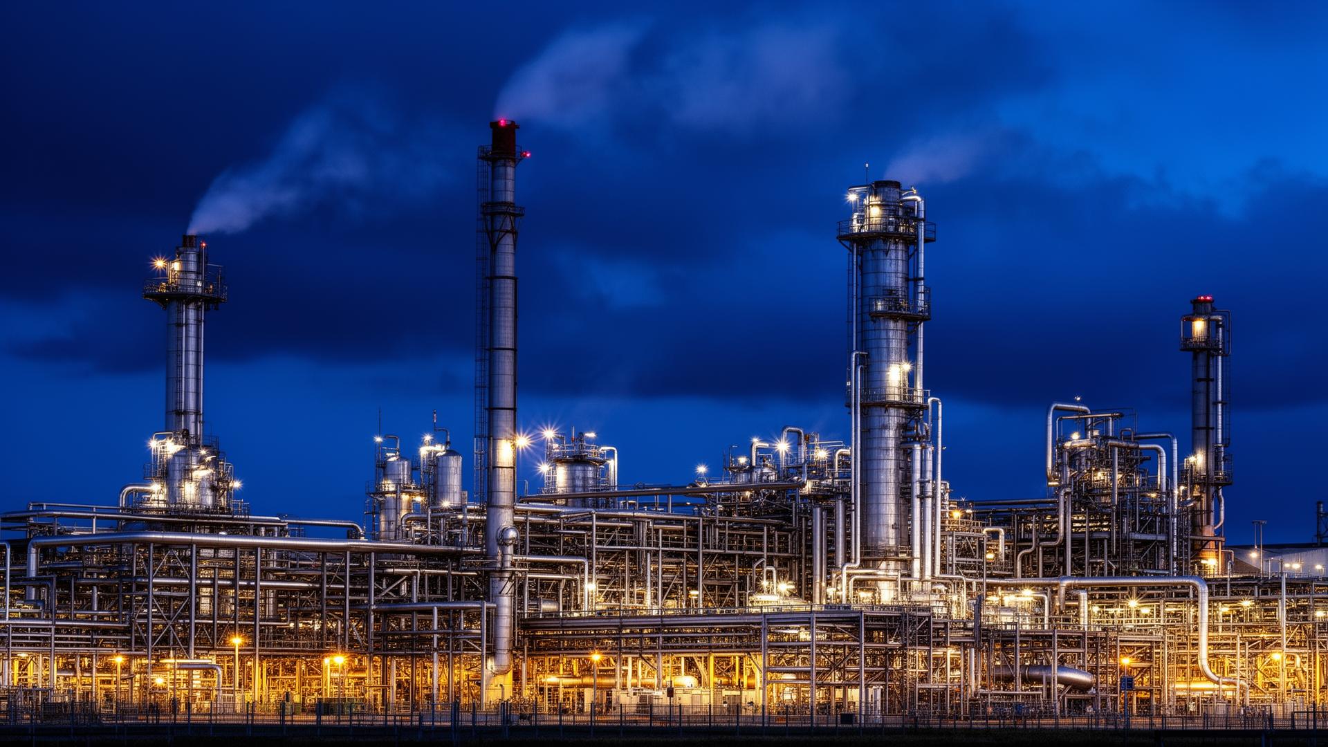 Industrial plant at blue hour
